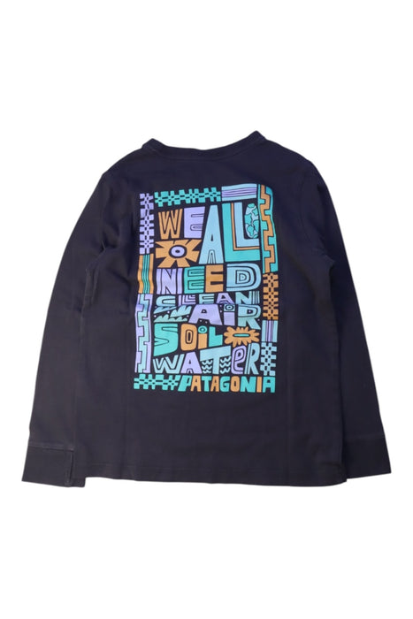 A Navy Long Sleeve T Shirts from Patagonia in size 5T for boy. (Back View)