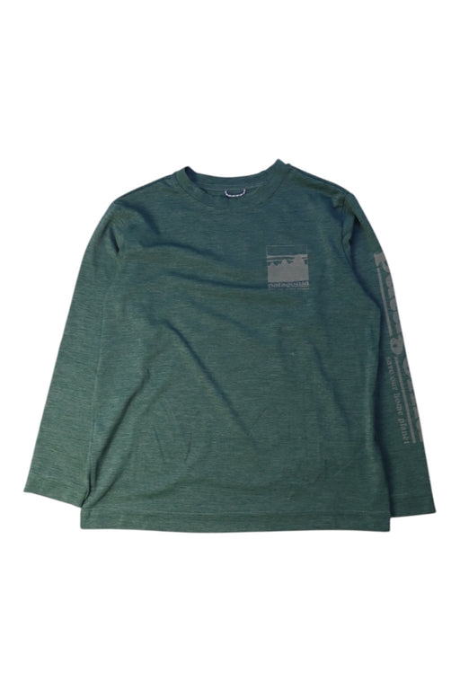 A Green Long Sleeve T Shirts from Patagonia in size 5T for boy. (Front View)