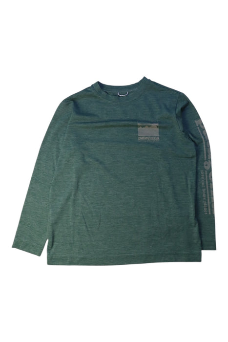 A Green Long Sleeve T Shirts from Patagonia in size 5T for boy. (Front View)