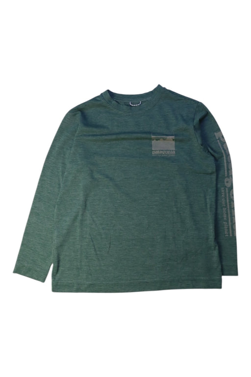 A Green Long Sleeve T Shirts from Patagonia in size 5T for boy. (Front View)