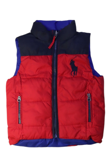 A Red Outerwear Vests from Polo Ralph Lauren in size 12-18M for boy. (Front View)