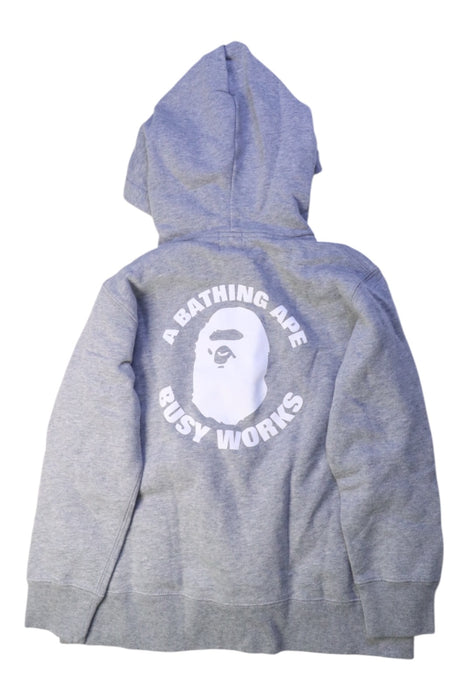 A Grey Zippered Sweatshirts from Bape by A Bathing Ape in size 7Y for boy. (Back View)