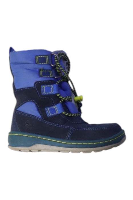 A Blue Winter Boots from Timberland in size 3T for boy. (Front View)