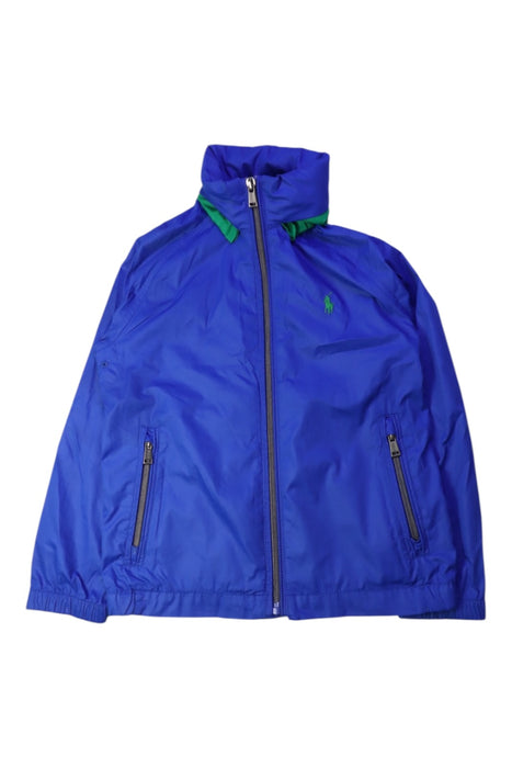 A Blue Lightweight Jackets from Polo Ralph Lauren in size 6T for boy. (Front View)