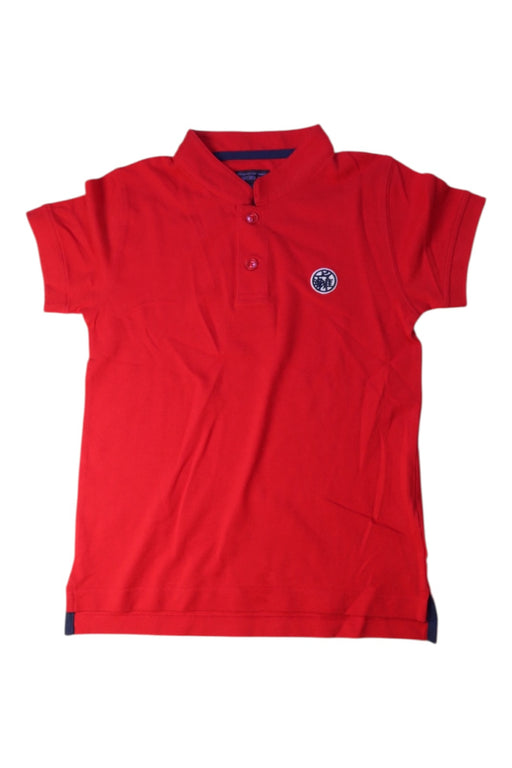 A Red Short Sleeve Polos from Shanghai Tang in size 6T for boy. (Front View)