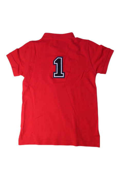 A Red Short Sleeve Polos from Shanghai Tang in size 6T for boy. (Back View)