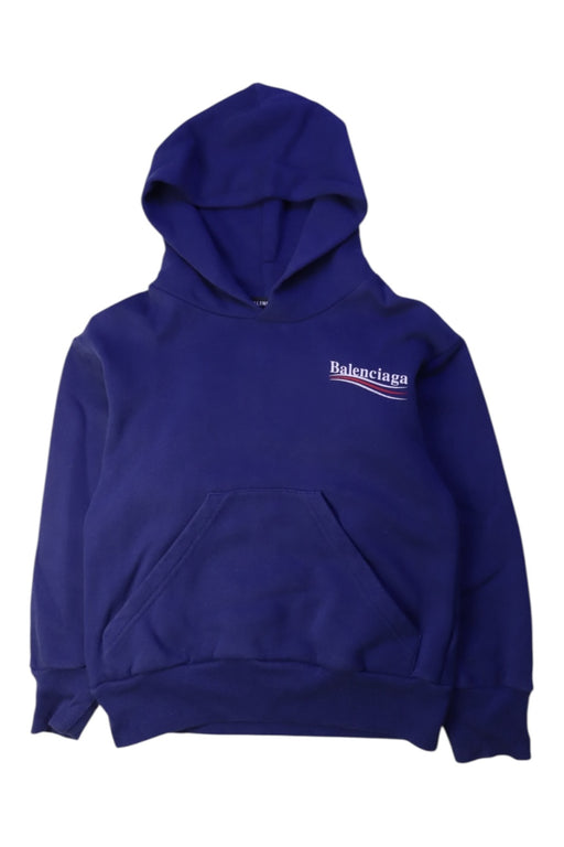 A Blue Hooded Sweatshirts from Balenciaga in size 4T for boy. (Front View)