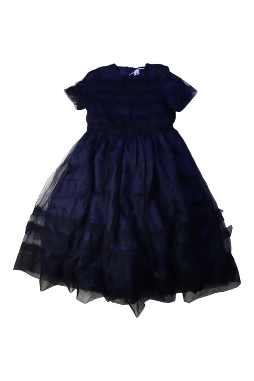 A Navy Short Sleeve Dresses from Il Gufo in size 10Y for girl. (Front View)