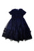 A Navy Short Sleeve Dresses from Il Gufo in size 10Y for girl. (Front View)