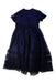 A Navy Short Sleeve Dresses from Il Gufo in size 10Y for girl. (Back View)