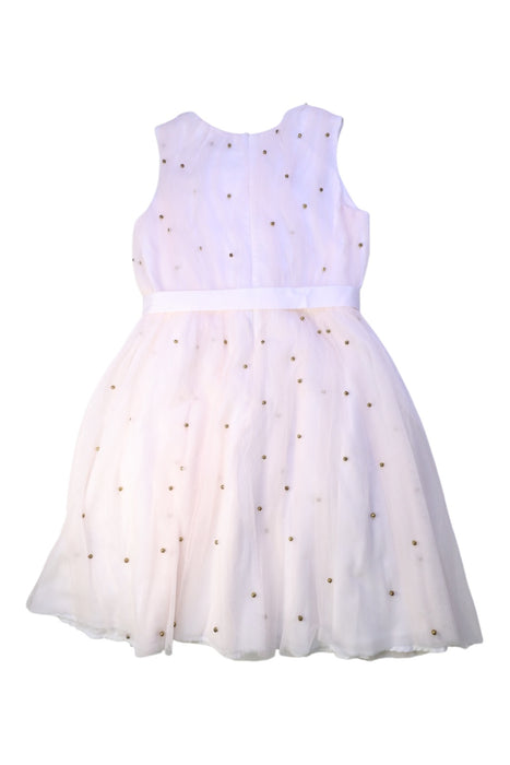 A White Sleeveless Dresses from Charabia in size 12Y for girl. (Back View)