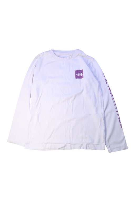 A White Long Sleeve T Shirts from The North Face in size 10Y for boy. (Front View)