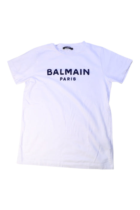 A White Short Sleeve T Shirts from Balmain in size 12Y for boy. (Front View)