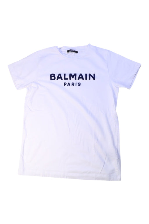 A White Short Sleeve T Shirts from Balmain in size 12Y for boy. (Front View)