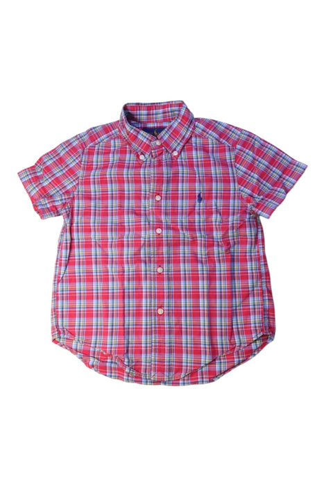 A Red Short Sleeve Shirts from Ralph Lauren in size 4T for boy. (Front View)