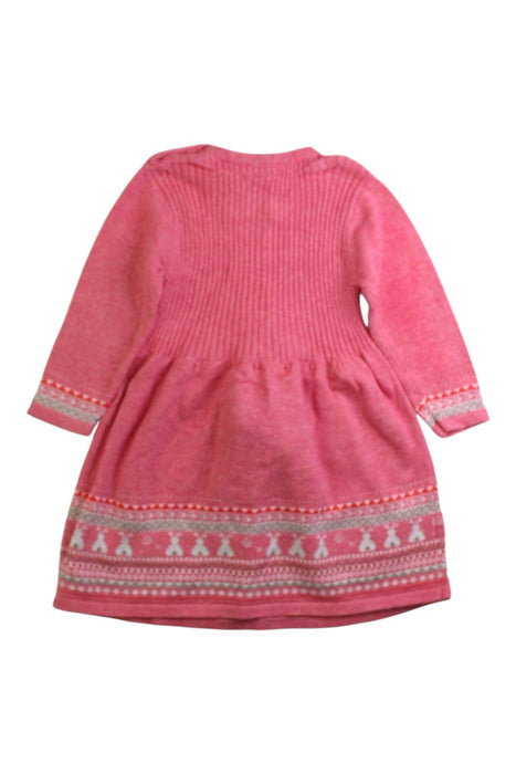 A Pink Sweater Dresses from purebaby in size 6-12M for girl. (Back View)