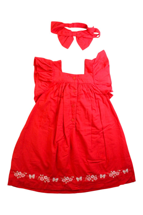 A Red Dress Sets from purebaby in size 18-24M for girl. (Back View)