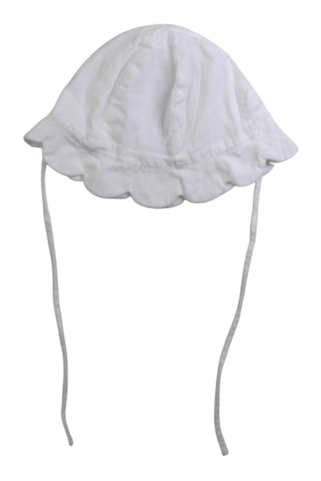 A White Sun Hats from Jacadi in size 0-3M for girl. (Front View)