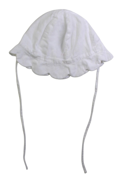 A White Sun Hats from Jacadi in size 0-3M for girl. (Front View)