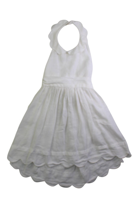A White Sleeveless Dresses from Chateau de Sable in size 3T for girl. (Front View)