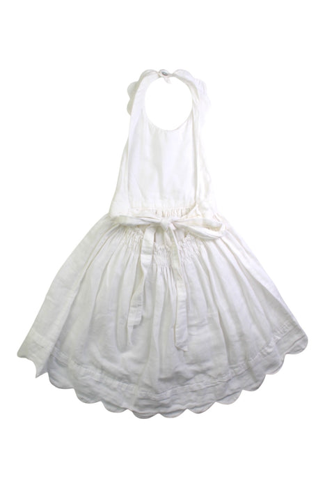 A White Sleeveless Dresses from Chateau de Sable in size 3T for girl. (Back View)