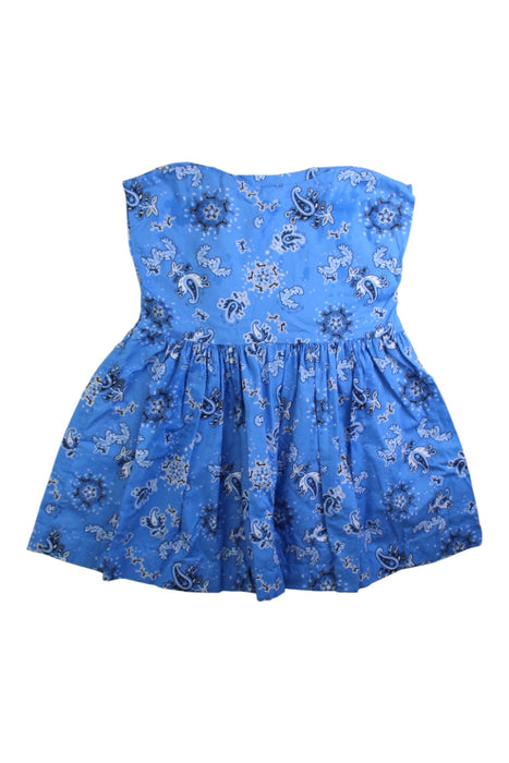 A Blue Sleeveless Dresses from Petit Bateau in size 2T for girl. (Back View)
