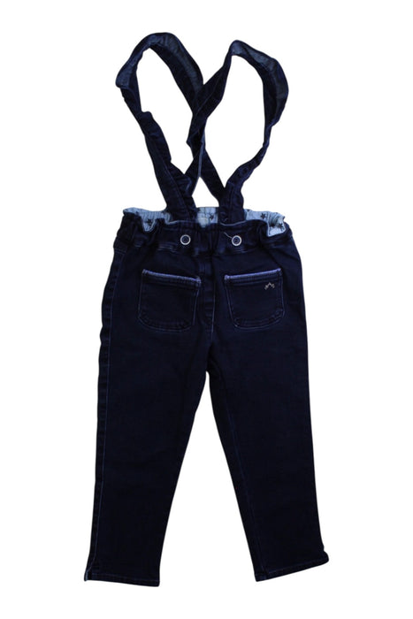 A Navy Long Overalls from Nanos in size 2T for girl. (Front View)