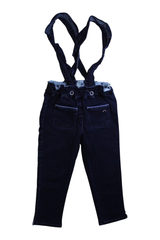 A Navy Long Overalls from Nanos in size 2T for girl. (Front View)