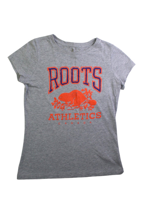 A Grey Short Sleeve T Shirts from Roots in size 7Y for neutral. (Front View)
