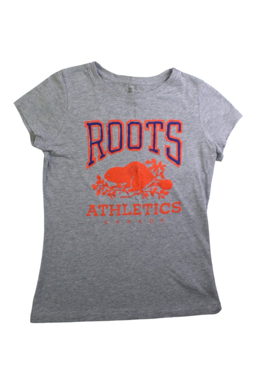 A Grey Short Sleeve T Shirts from Roots in size 7Y for neutral. (Front View)
