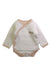 A White Long Sleeve Bodysuits from Natures Purest in size 3-6M for neutral. (Front View)