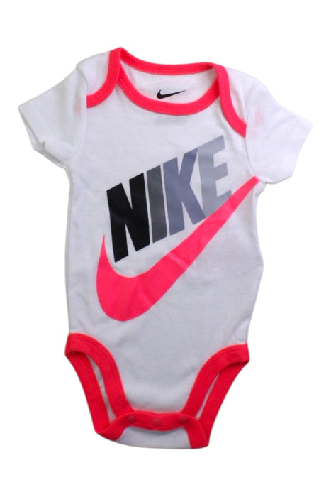 A White Short Sleeve Bodysuits from Nike in size 0-3M for girl. (Front View)