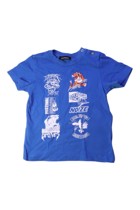 A Blue Short Sleeve T Shirts from Diesel in size 6-12M for boy. (Front View)