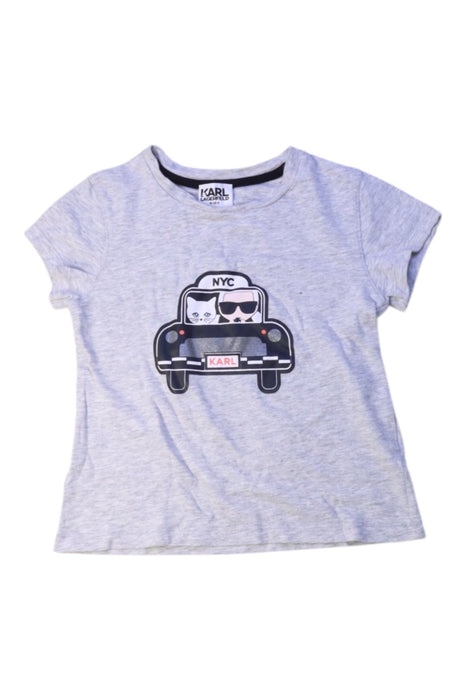 A Grey Short Sleeve T Shirts from Karl Lagerfeld in size 3T for boy. (Front View)