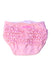 A Pink Swim Diapers from RuffleButts in size 4T for girl. (Back View)