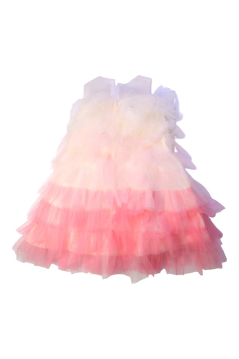 A Pink Sleeveless Dresses from Sisland in size 18-24M for girl. (Back View)