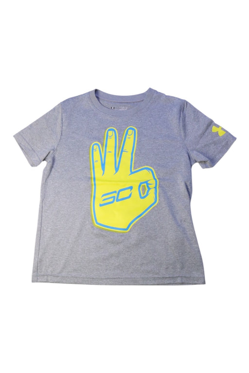 A Grey Short Sleeve T Shirts from Under Armour in size 7Y for boy. (Front View)