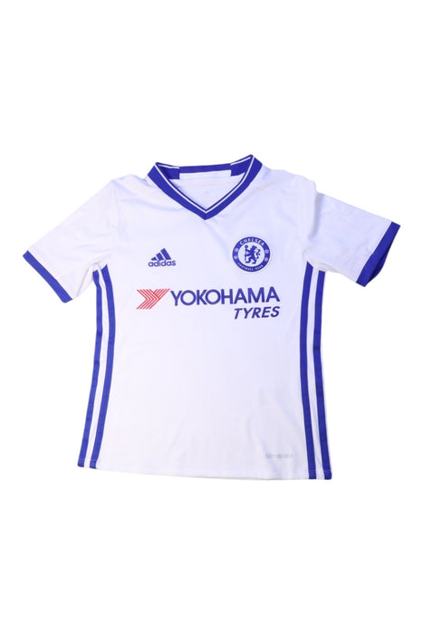 A White Short Sleeve T Shirts from Adidas in size 7Y for boy. (Front View)