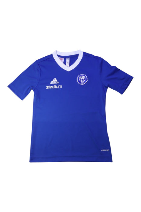 A Blue Short Sleeve T Shirts from Adidas in size 9Y for boy. (Front View)