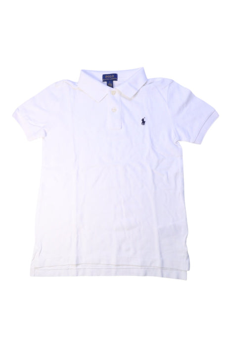 A White Short Sleeve Polos from Polo Ralph Lauren in size 7Y for boy. (Front View)