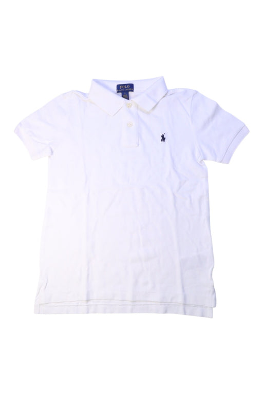 A White Short Sleeve Polos from Polo Ralph Lauren in size 7Y for boy. (Front View)