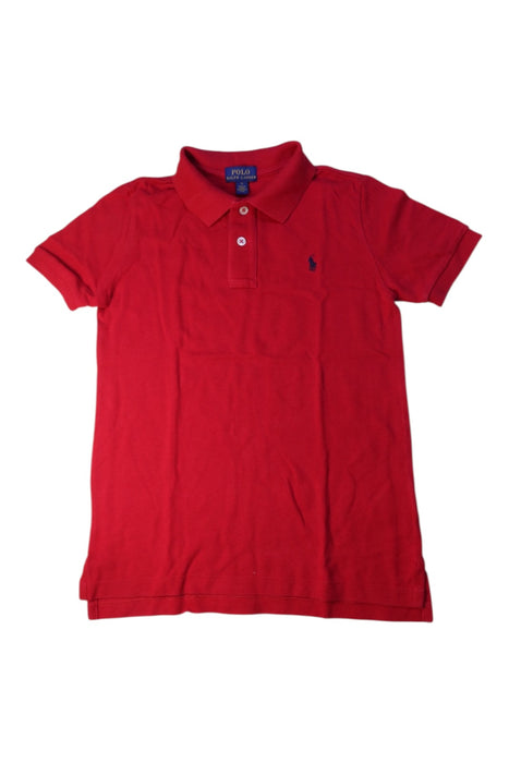 A Red Short Sleeve Polos from Polo Ralph Lauren in size 7Y for boy. (Front View)