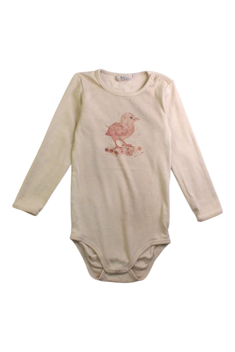 A Ivory Long Sleeve Bodysuits from Wheat in size 2T for girl. (Front View)