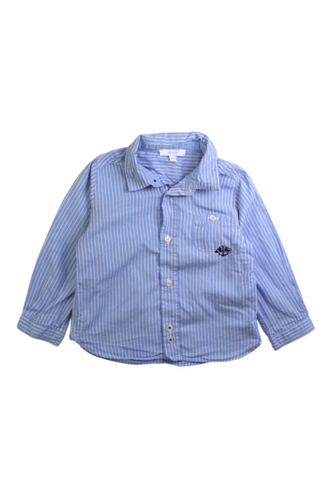 A Blue Long Sleeve Shirts from Jacadi in size 12-18M for boy. (Front View)