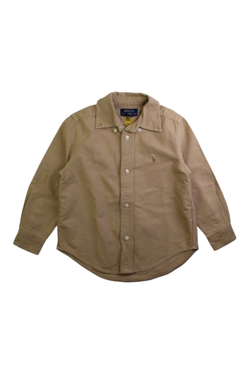 A Beige Long Sleeve Shirts from Polo Ralph Lauren in size 3T for boy. (Front View)