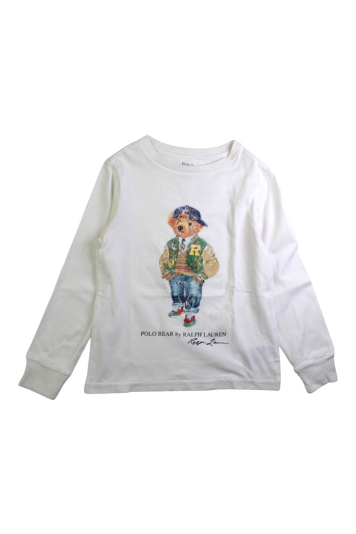A White Long Sleeve T Shirts from Polo Ralph Lauren in size 4T for boy. (Front View)