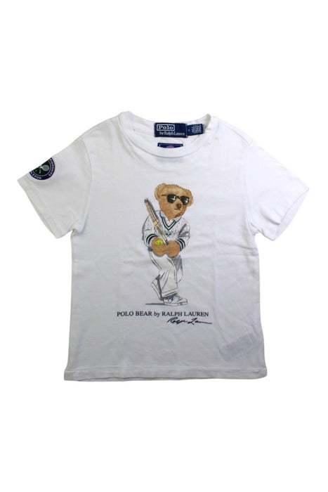 A White Short Sleeve T Shirts from Polo Ralph Lauren in size 4T for boy. (Front View)