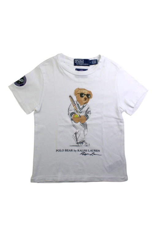 A White Short Sleeve T Shirts from Polo Ralph Lauren in size 4T for boy. (Front View)