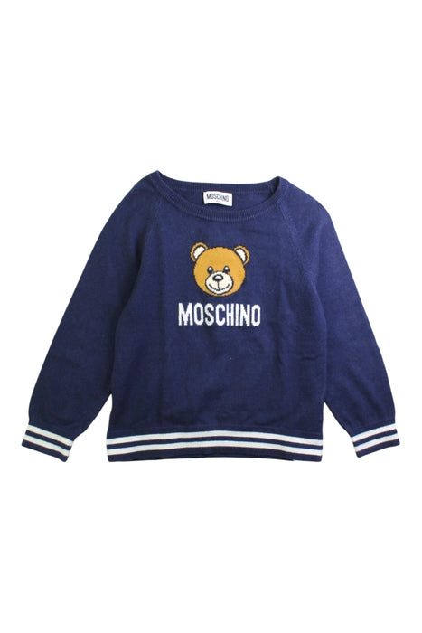 A Navy Crewneck Sweatshirts from Moschino in size 4T for boy. (Front View)