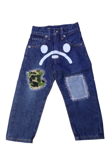 A Blue Jeans from Bape by A Bathing Ape in size 18-24M for boy. (Front View)